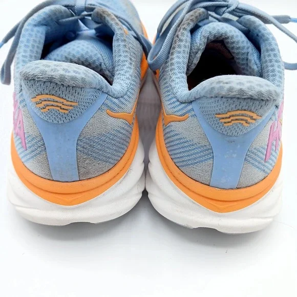 Hoka Clifton 9 Shoes Womens Size 7.5 Blue Orange Running Sneakers 1127896 ABIW - Picture 4 of 8